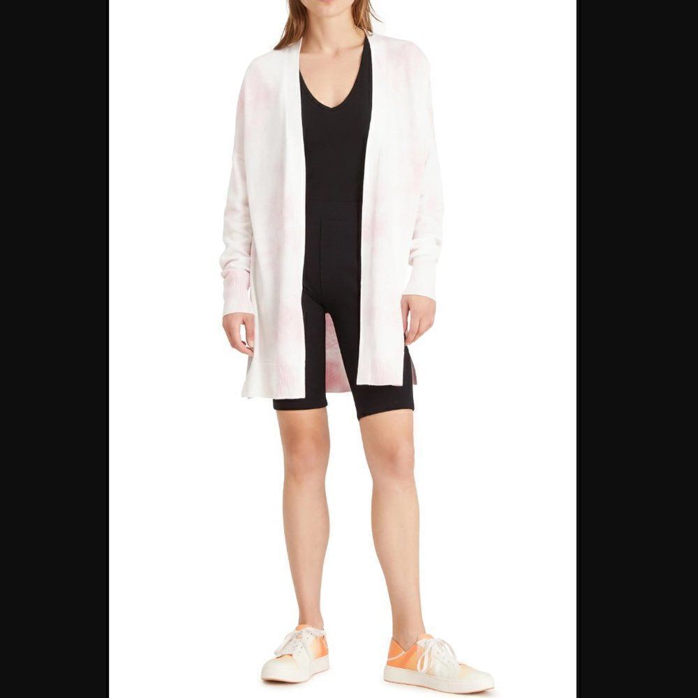 Sanctuary Easy Breezy Tie Dye Cardigan, Size Medium in Pink Sherbert Tie Dye